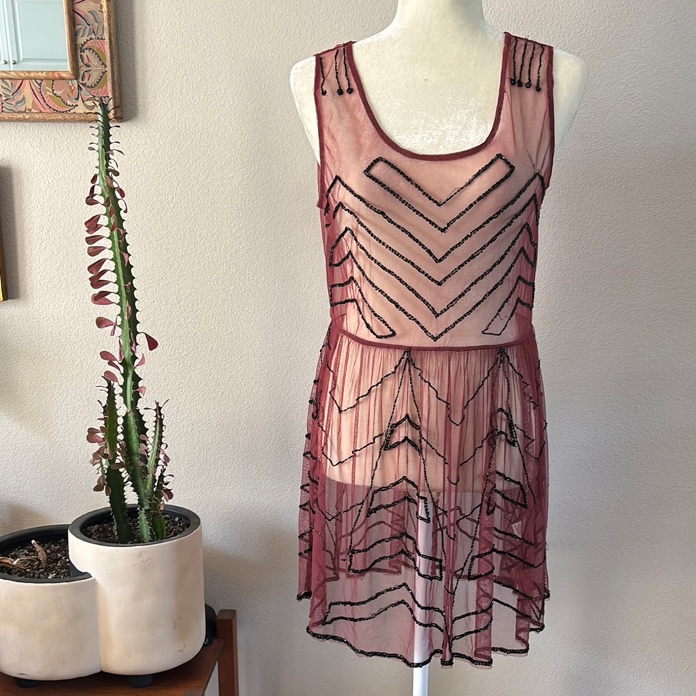 Free People Sheer Beaded Dress
